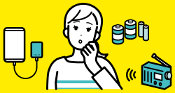 スマホの充電が切れて困る女性のイラスト